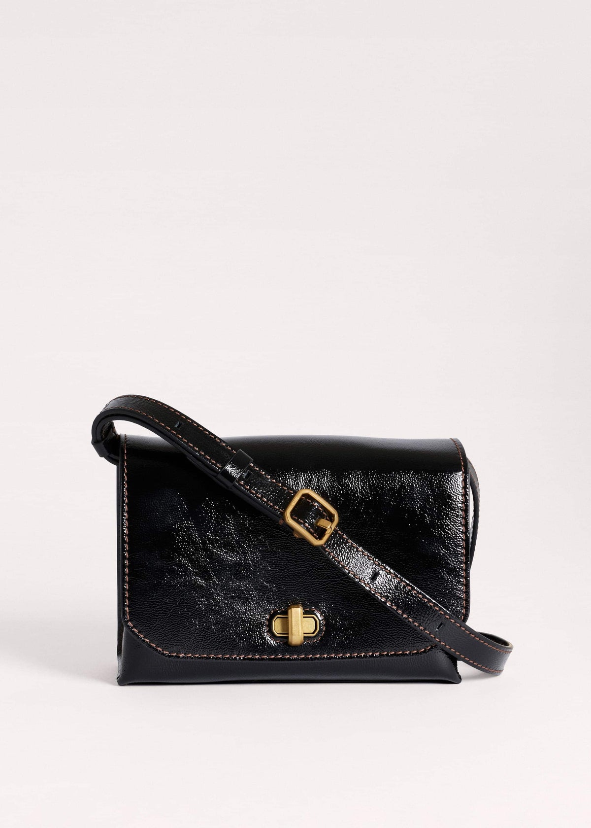 ME+EM Accessories Black Leather Clutch + Crossbody Bag