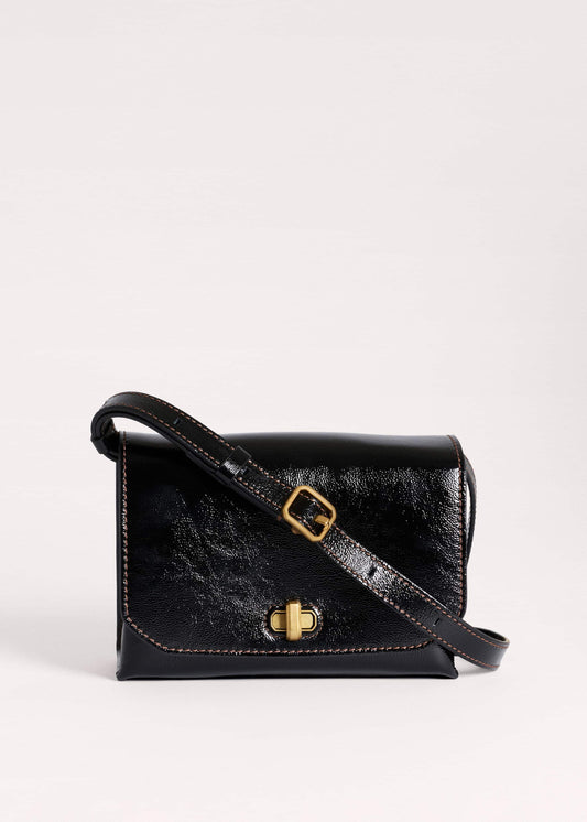 ME+EM Accessories Black Leather Clutch + Crossbody Bag