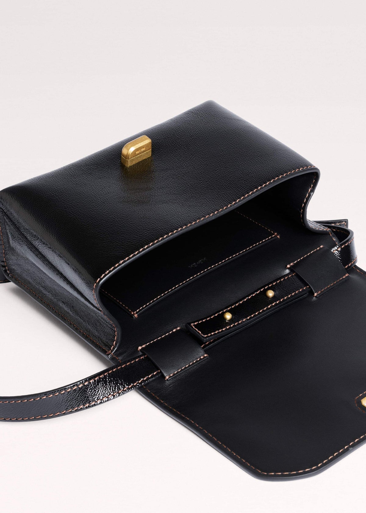 ME+EM Accessories Black Leather Clutch + Crossbody Bag