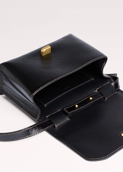 ME+EM Accessories Black Leather Clutch + Crossbody Bag