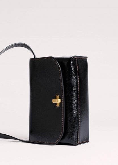 ME+EM Accessories Black Leather Clutch + Crossbody Bag