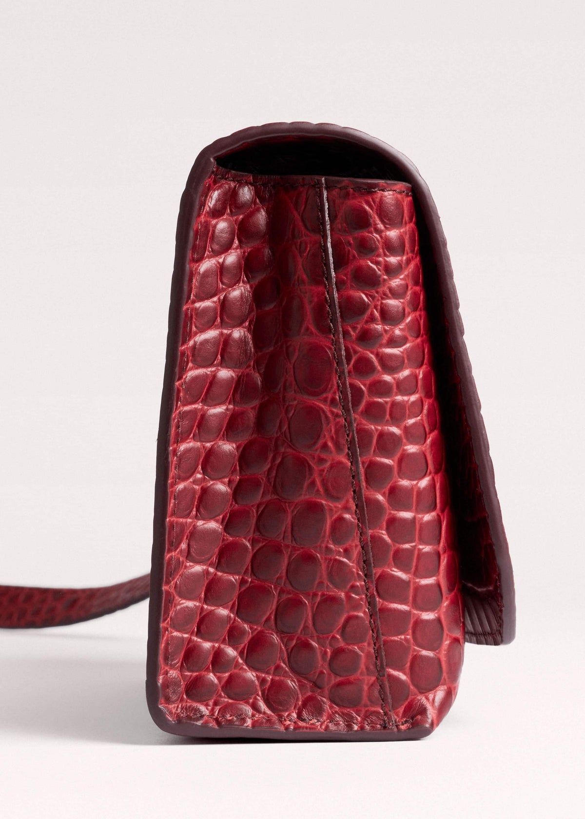 ME+EM Accessories Red Leather Croc Print Clutch 2-in-1 Bag