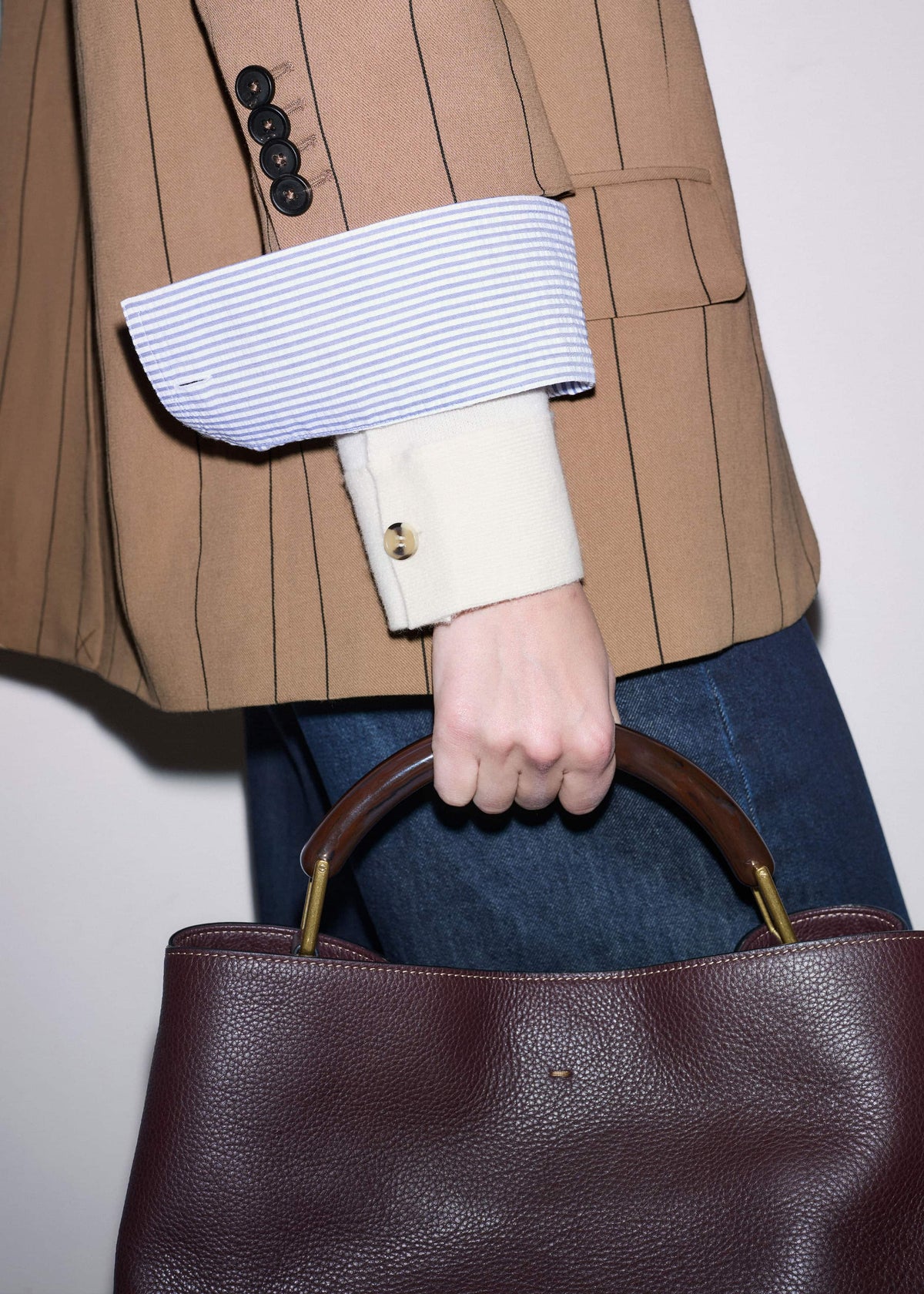 ME+EM Accessories Red Leather Soft Constructed Day Bag