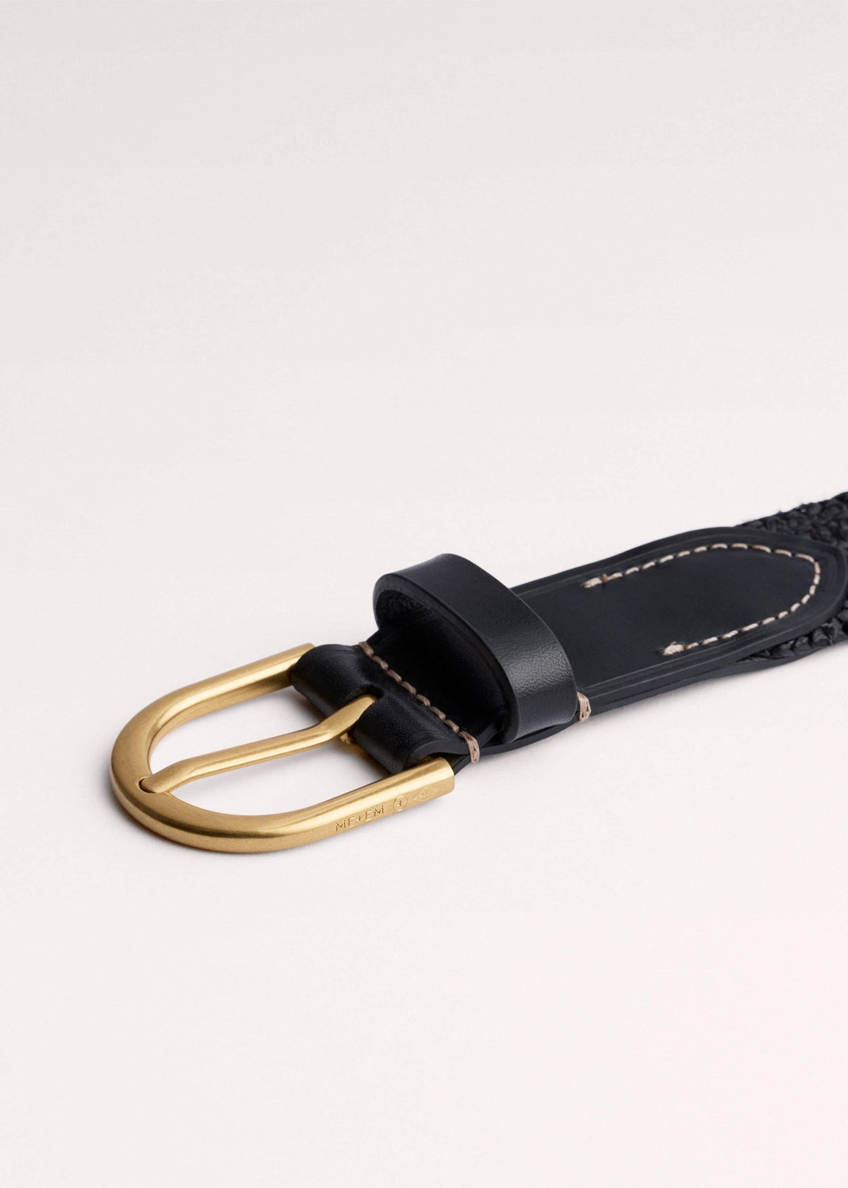 ME+EM Accessories Black Round Raffia Summer Belt