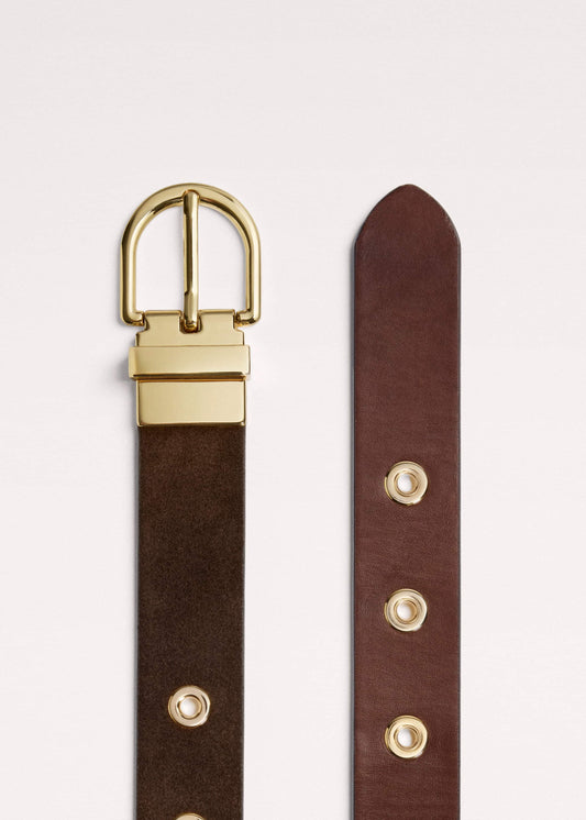 ME+EM Accessories Brown Eyelet Reversible Belt