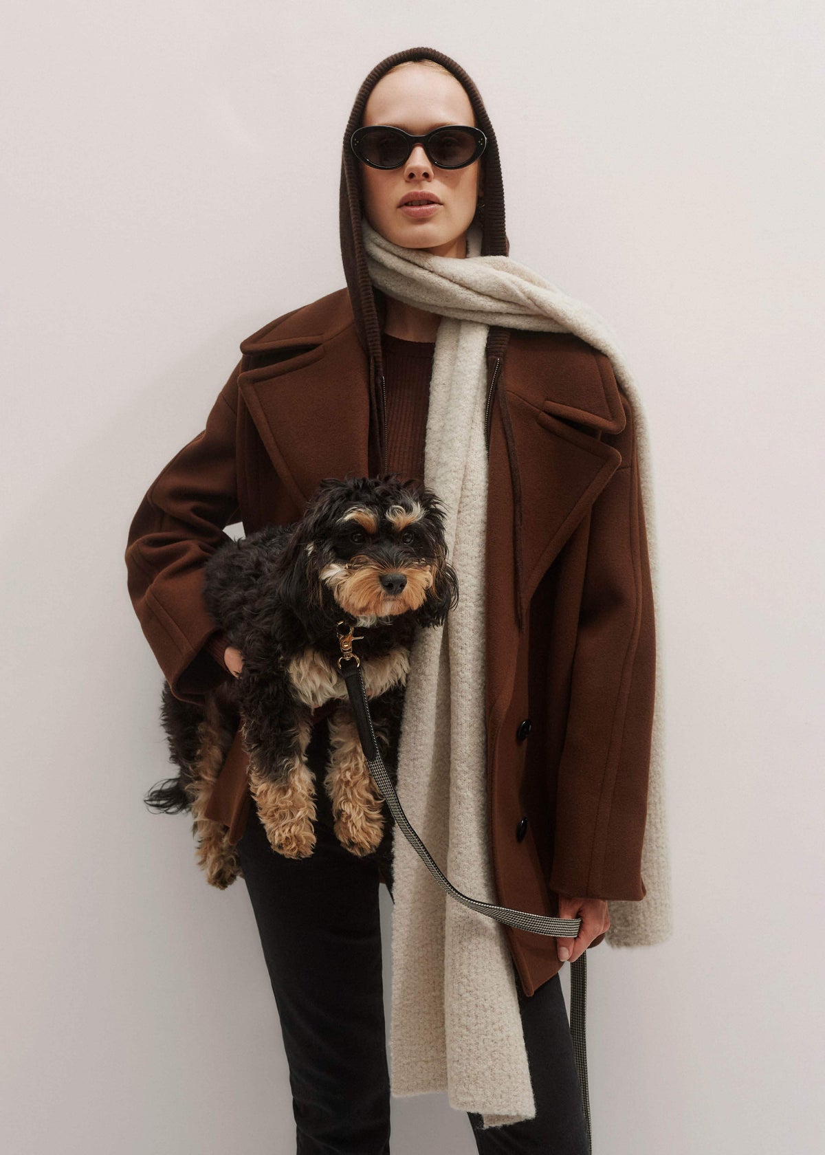 ME+EM Accessories Oatmeal Merino Wool Bouclé Knit Scarf