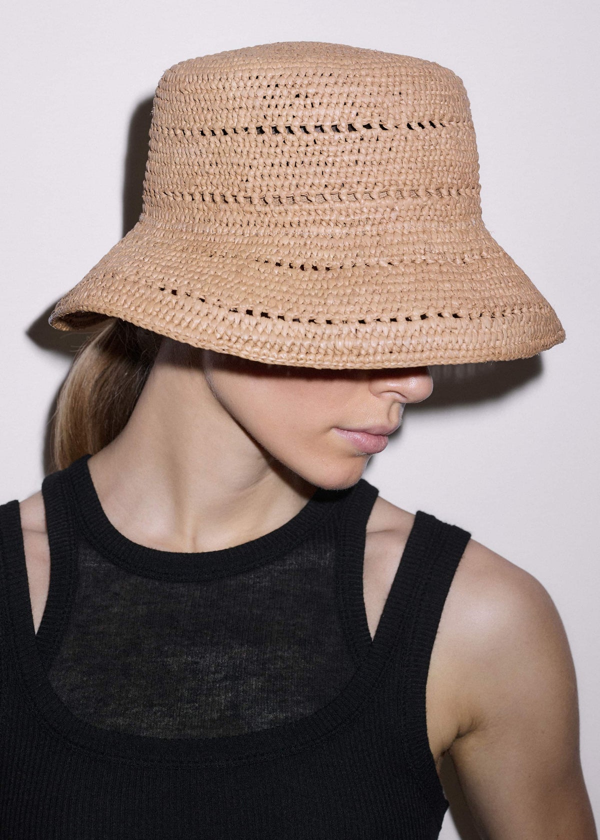 ME+EM Accessories Brown Summer Raffia Bucket Hat