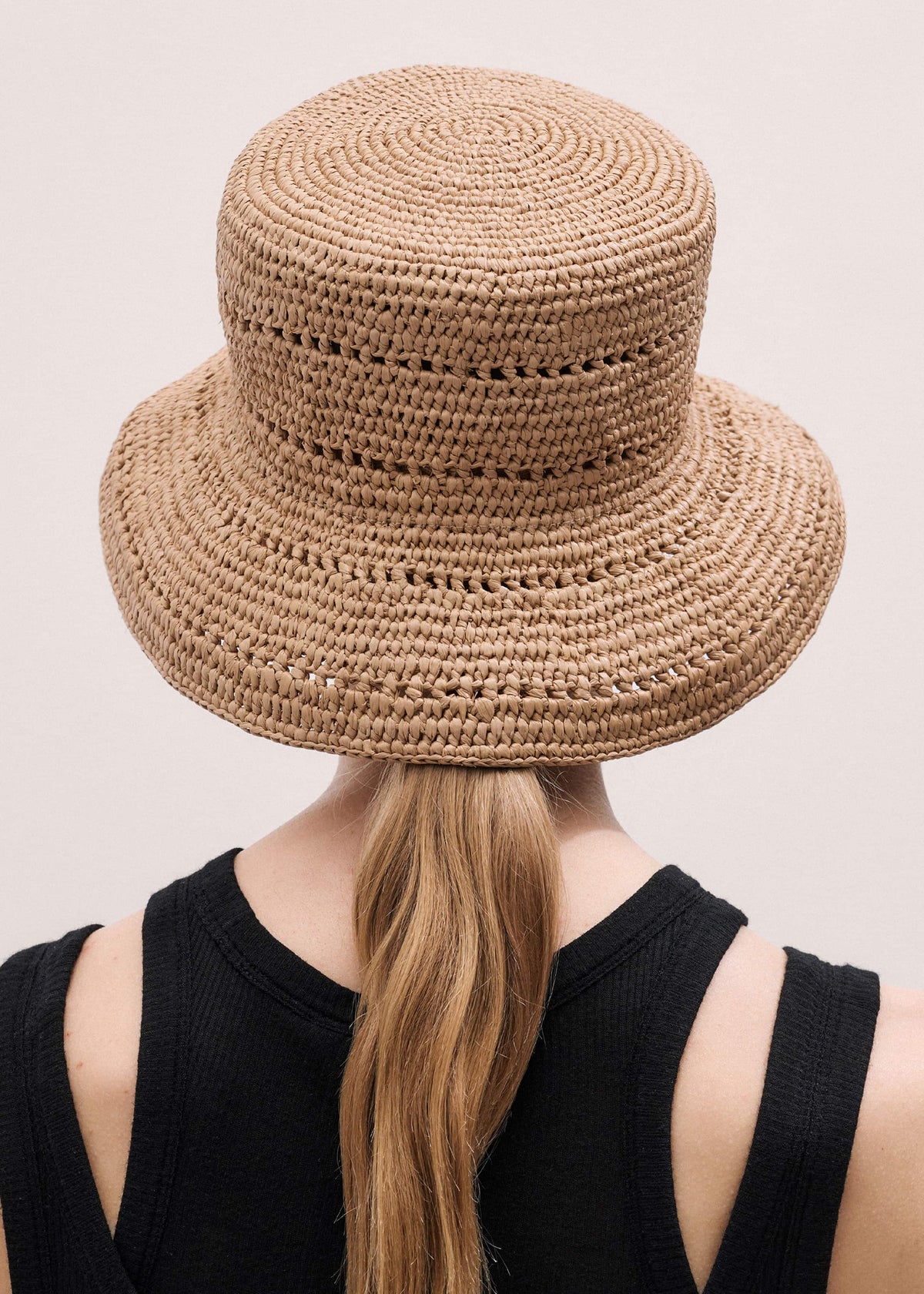 ME+EM Accessories Brown Summer Raffia Bucket Hat
