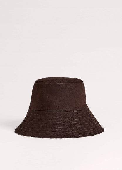 ME+EM Accessories Brown Striped Reversible Bucket Hat