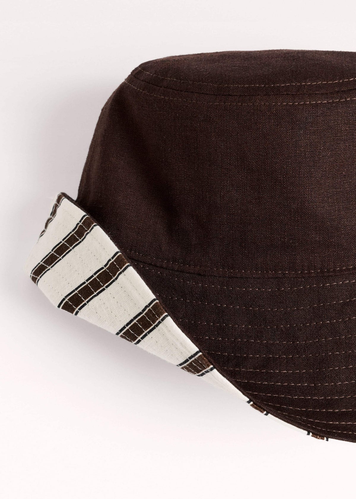 ME+EM Accessories Brown Striped Reversible Bucket Hat